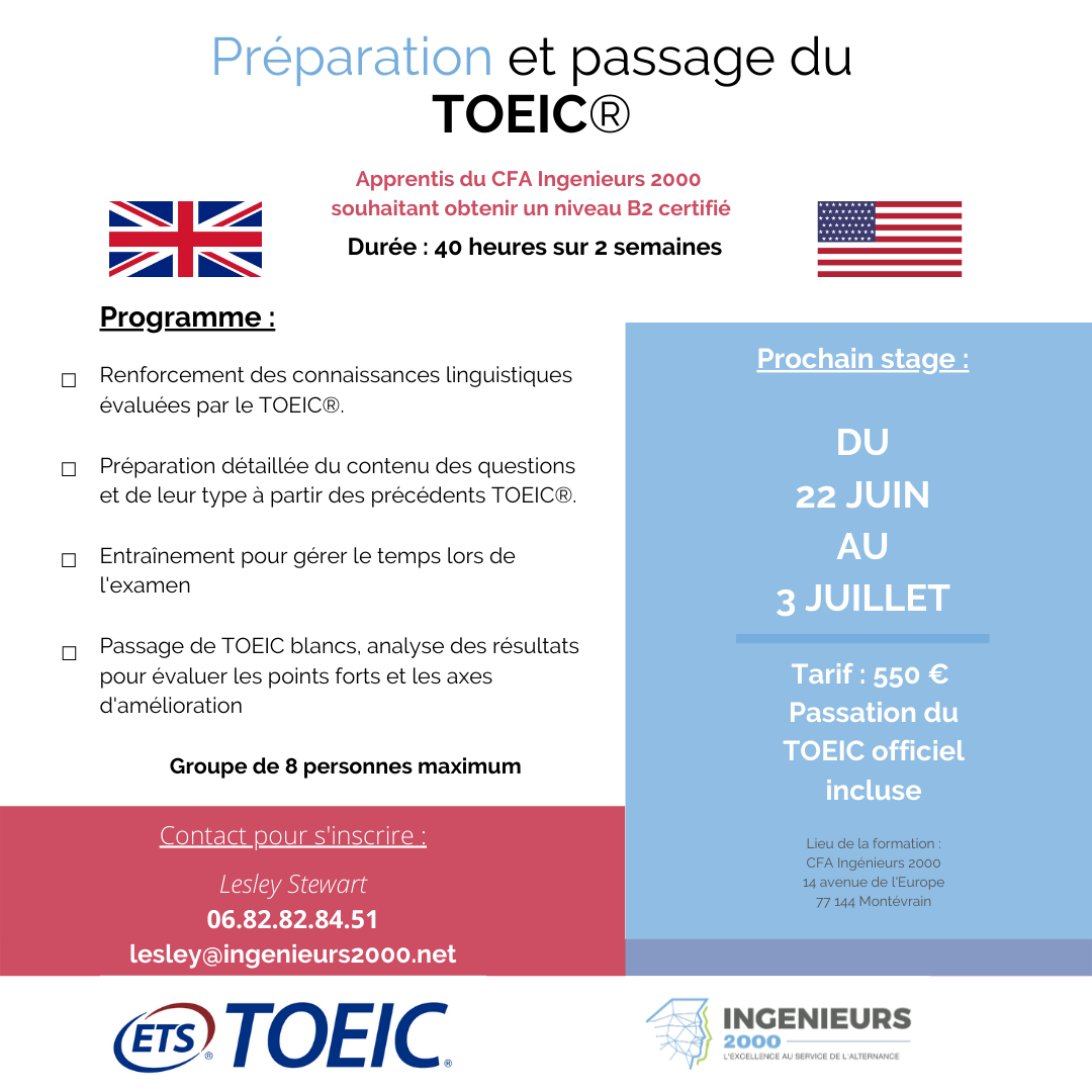 Stage TOEIC-certification niveau B2